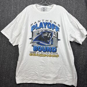 Vintage Carolina Panthers Playoff Bound 1996 NFC Western Division Champs T-Shirt